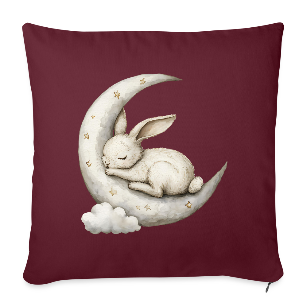 Mond Kaninchen Kissen 45cm x 45cm ( inkl. Füllung ) - Burgunderrot