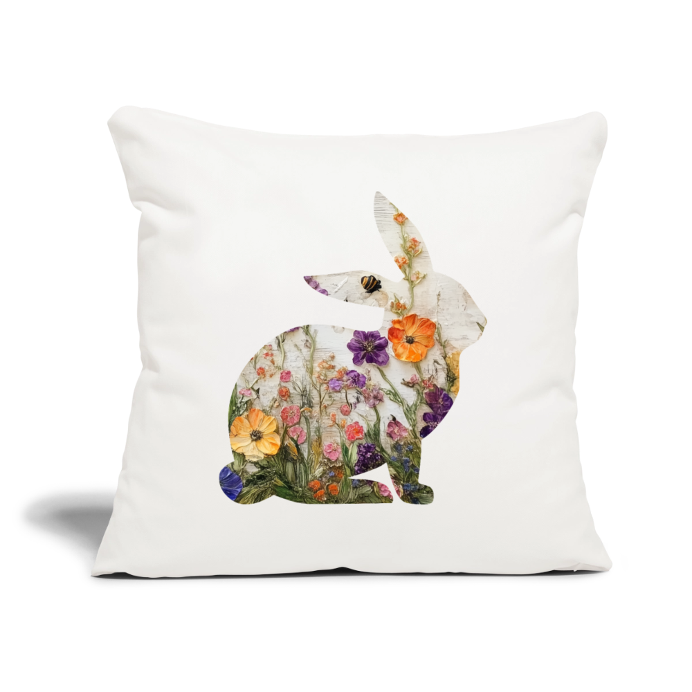 Blumiges Kaninchen Kissen ( inkl. Füllung ) - Naturweiß 