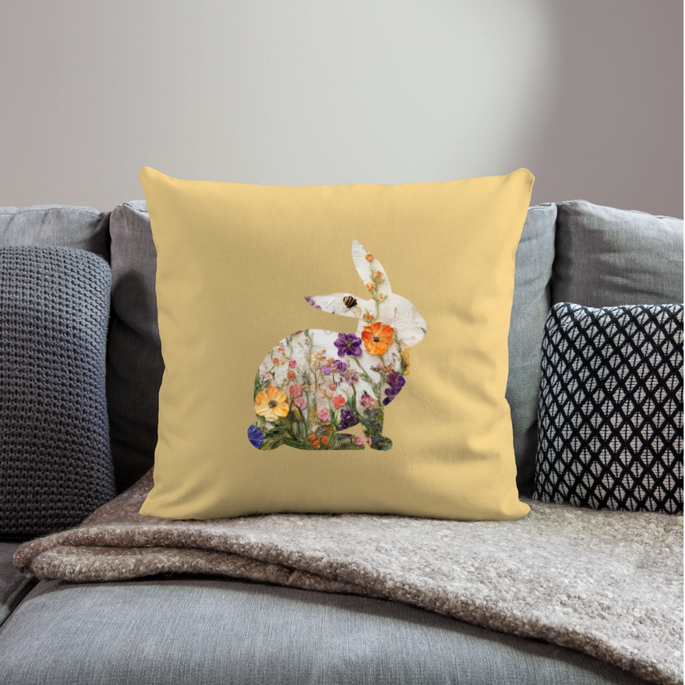 Blumiges Kaninchen Kissen ( inkl. Füllung ) - Hellgelb