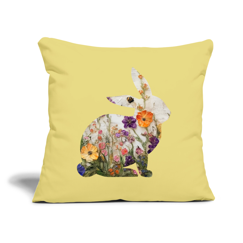 Blumiges Kaninchen Kissen ( inkl. Füllung ) - Hellgelb